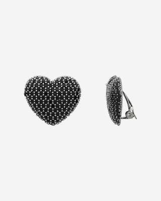 Black clip-on earrings