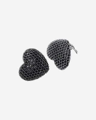 Black clip-on earrings