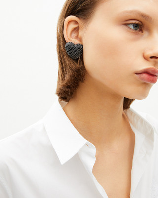 Black clip-on earrings