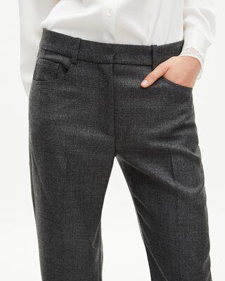 Dark grey wool bootcut pants