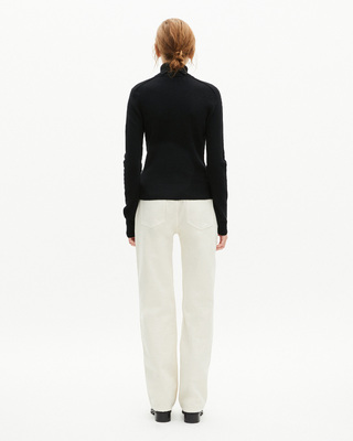 Black cashmere turtleneck sweater