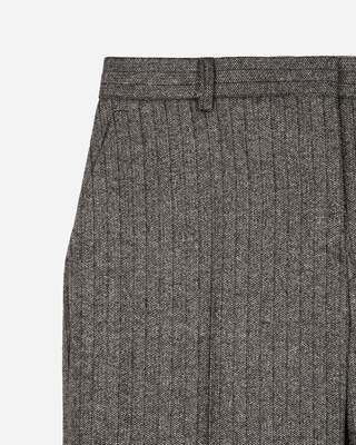 Gold and black lurex herringbone straight-leg pants