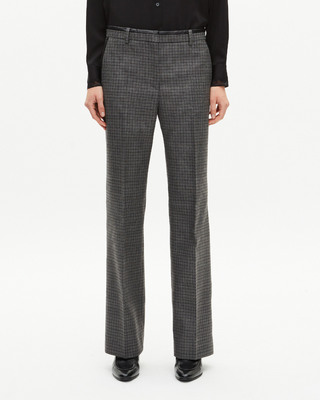 Black and grey straight-leg tailored pants