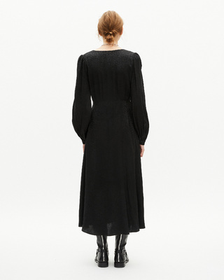Black leopard jacquard maxi dress