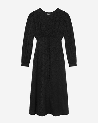 Black leopard jacquard maxi dress