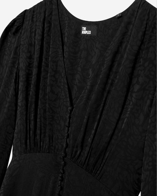 Black leopard jacquard maxi dress