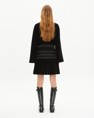 Short black velvet dress