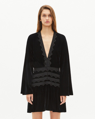 Short black velvet dress