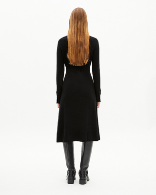Black wool maxi dress