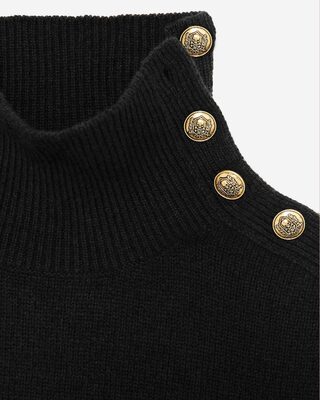 Short dress in black wool