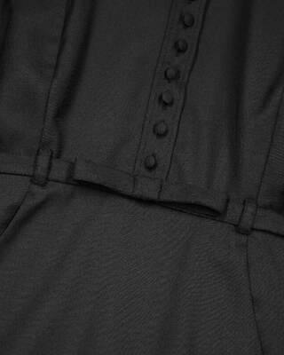 Short black wool-blend dress