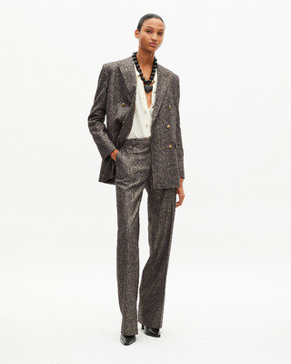 Gold and black lurex herringbone suit jacket