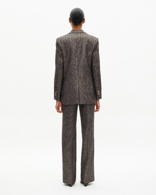 Gold and black lurex herringbone suit jacket