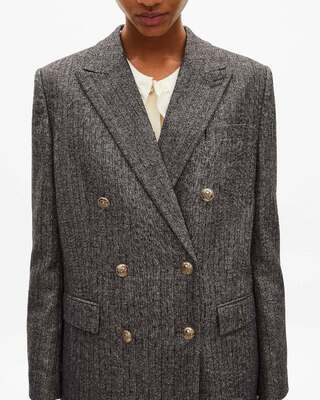 Gold and black lurex herringbone suit jacket