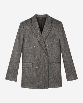 Gold and black lurex herringbone suit jacket