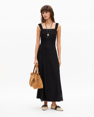 Black lace maxi dress