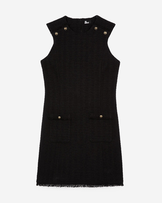Short black tweed dress