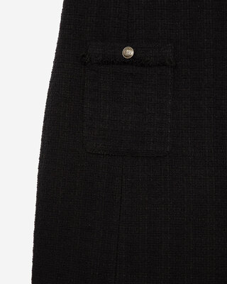Short black tweed dress