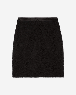 Short black lace skirt