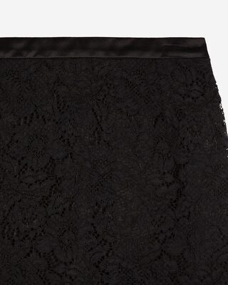 Short black lace skirt