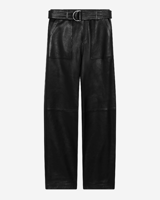 Straight-leg leather pants