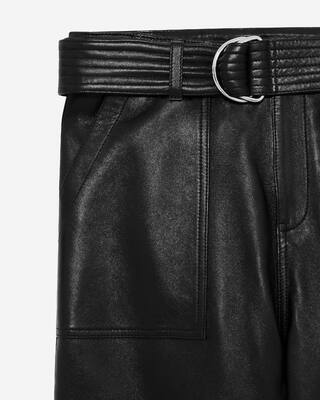 Straight-leg leather pants
