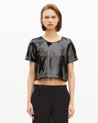 Black sequin top