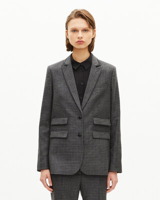 Tailored jacket in black and grey fleece