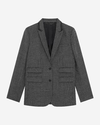 Tailored jacket in black and grey fleece