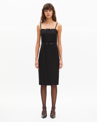 Short dress with black bow detail