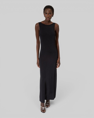 Mesh maxi dress with black chain back