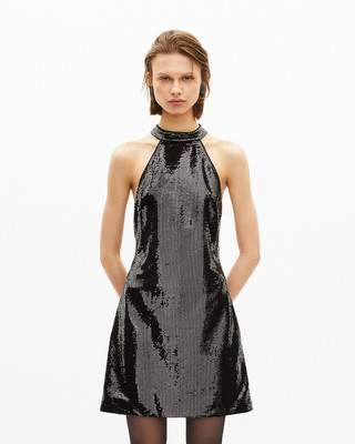 Short black sequin dress