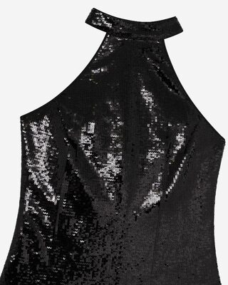 Short black sequin dress