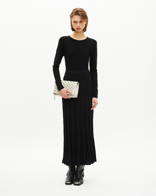 Mesh maxi dress with black lace