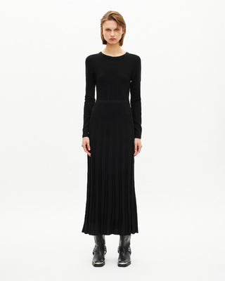 Mesh maxi dress with black lace