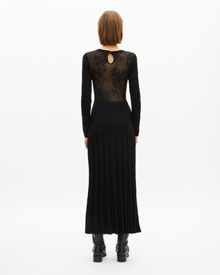 Mesh maxi dress with black lace