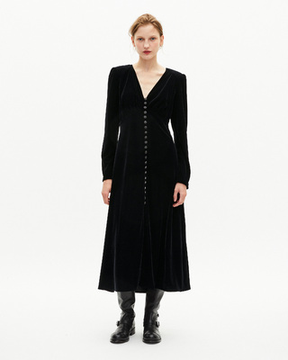 Black velvet maxi dress
