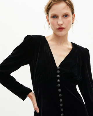 Black velvet maxi dress