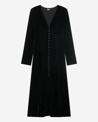 Black velvet maxi dress