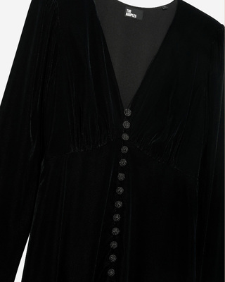Black velvet maxi dress
