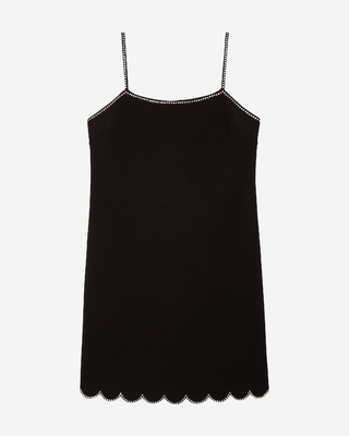 Short dress with black rhinestone details