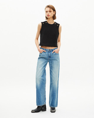 Black tweed top