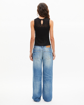 Black openwork top