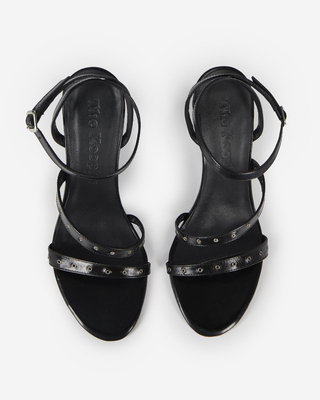 Wedge-heeled sandals with black studs