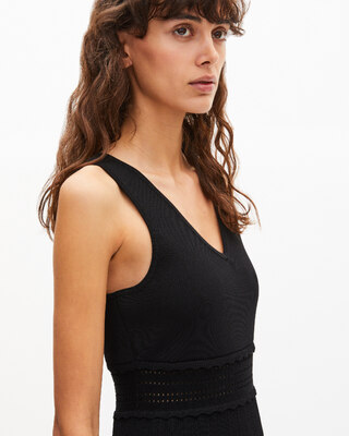 Short black mesh dress
