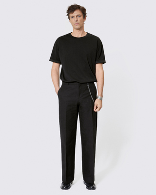 Black wide-leg chain pants