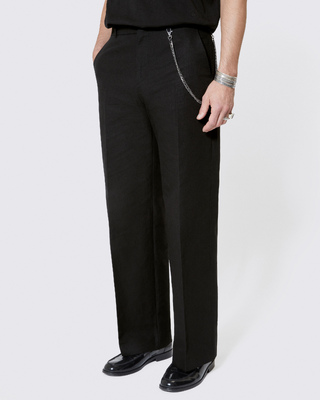Black wide-leg chain pants