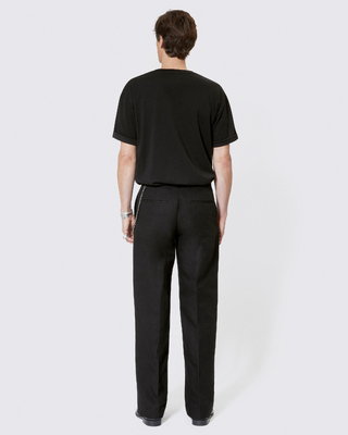 Black wide-leg chain pants