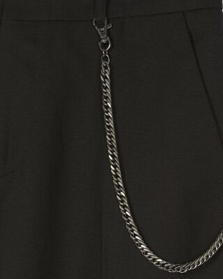 Black wide-leg chain pants