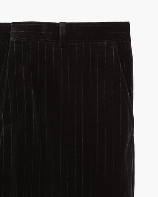 Straight black velvet suit pants